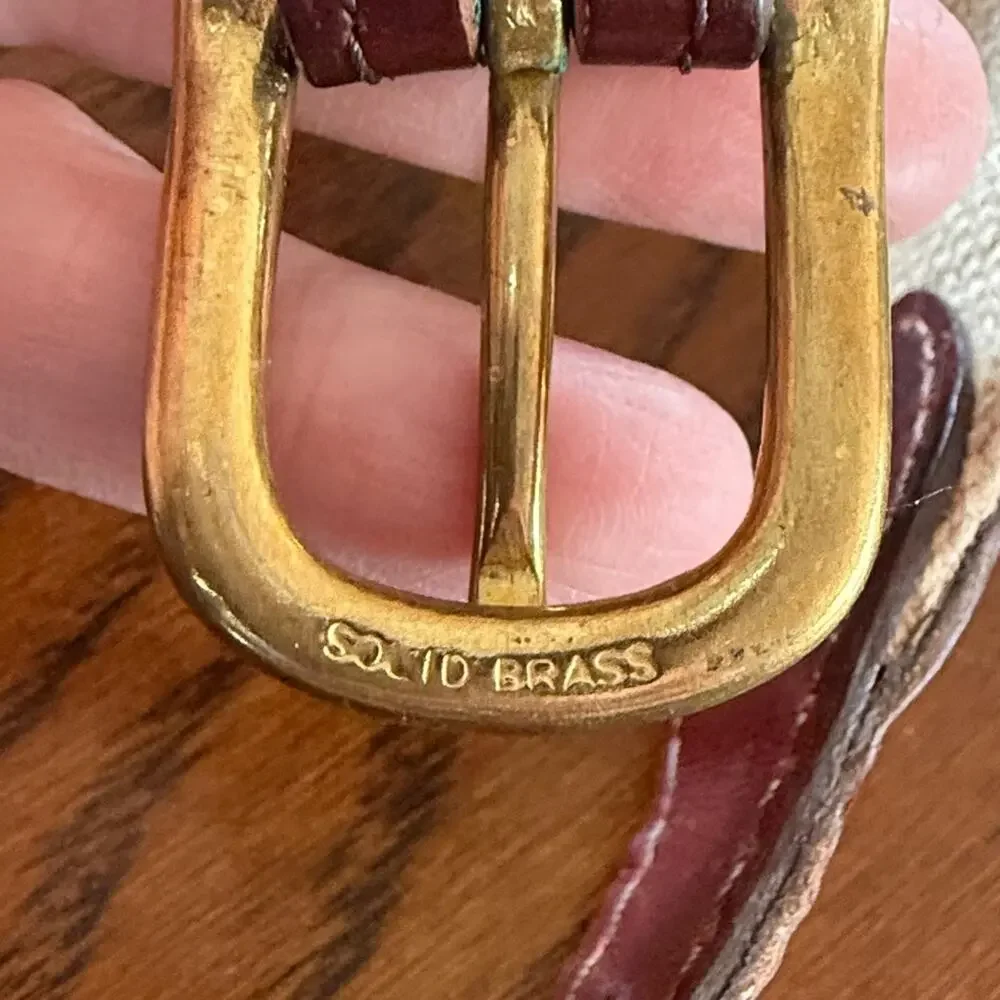 Vintage Country Club Leather and Canvas Belt Size 30